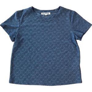 Wallflower | Blue Eyelet Crop Top | Medium